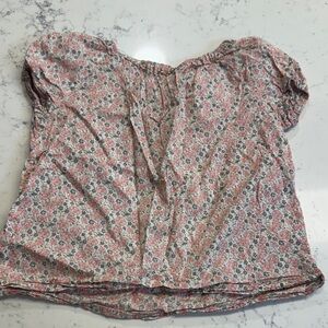 Bonpoint Girls Pink Floral Short Sleeve Top Size 8Y